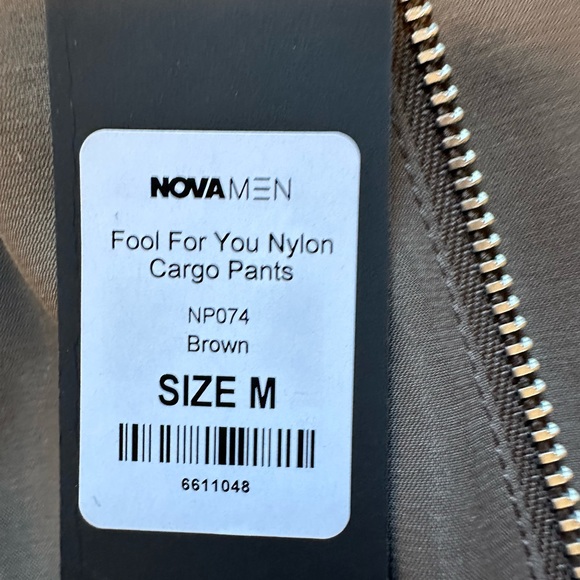 NWT Nova Men Fool For You Nylon Cargo Pants Brown Size Medium - Picture 3 of 10